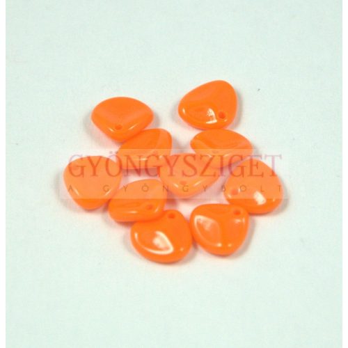 Rose Petal - Czech Glass Bead bead - orange -8x7mm