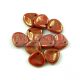 Rose Petal - Czech Glass Bead - Red Coral Bronze Luster - 8x7mm