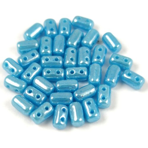 Rulla - cseh 2 lyukú üveggyöngy -  Turquoise Blue Luster - 3x5mm