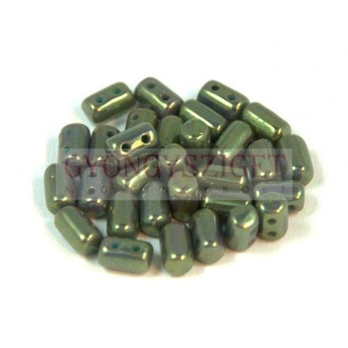 Rulla bead  3x5mm  turquoise green rose luster