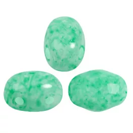 Samos® par Puca®gyöngy - Milky Green Turquoise - 5x7 mm
