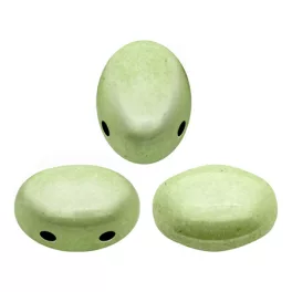   Samos® par Puca®gyöngy - Chalk White Light Green Luster - 5x7 mm