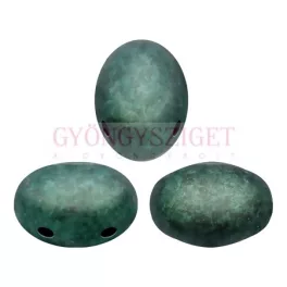   Samos® par Puca®gyöngy - Metallic Mat Green Turquoise - 5x7mm