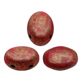 Samos® par Puca®gyöngy - Opaque Coral Red Bronze - 5x8 mm