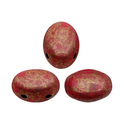 Samos® par Puca®gyöngy - Opaque Coral Red Bronze - 5x8 mm