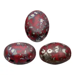   Samos® par Puca®gyöngy - Opaque Coral Red Picasso - 5x8 mm