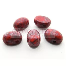   Samos® par Puca®gyöngy - Opaque Light Coral Marble - 5x7 mm