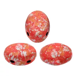   Samos® par Puca®gyöngy - Opaque Light Coral Tweedy - 5x7 mm