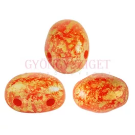   Samos® par Puca®gyöngy - Opaque Light Coral Splash - 5x7 mm