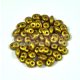 Superduo cseh préselt kétlyukú gyöngy - 2.5x5mm - olive gold