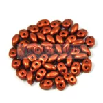 Superduo cseh préselt kétlyukú gyöngy - 2.5x5mm - Matte Metallic Rust