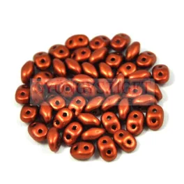   Superduo cseh préselt kétlyukú gyöngy - 2.5x5mm - Matte Metallic Rust