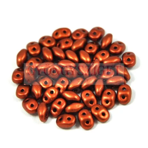 Superduo cseh préselt kétlyukú gyöngy - 2.5x5mm - Matte Metallic Rust