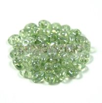   Superduo cseh préselt kétlyukú gyöngy - 2.5x5mm - crystal green luster