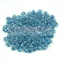   Superduo cseh préselt kétlyukú gyöngy - 2.5x5mm - Crystal Blue Luster