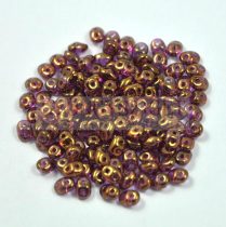   Superduo cseh préselt kétlyukú gyöngy - 2.5x5mm - Crystal Purple Bronze Luster