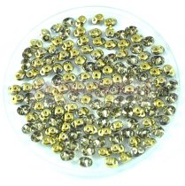   Superduo cseh préselt kétlyukú gyöngy - 2.5x5mm - crystal amber