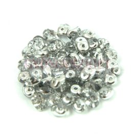   Superduo cseh préselt kétlyukú gyöngy - 2.5x5mm - crystal silver