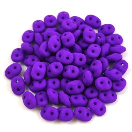   Superduo cseh préselt kétlyukú gyöngy - 2.5x5mm - Matt Silk Satin Violet