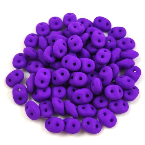 Superduo cseh préselt kétlyukú gyöngy - 2.5x5mm - Matt Silk Satin Violet