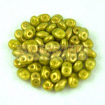   Superduo cseh préselt kétlyukú gyöngy - 2.5x5mm - Olive Golden Shine