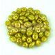 Superduo cseh préselt kétlyukú gyöngy - 2.5x5mm - Olive Golden Shine