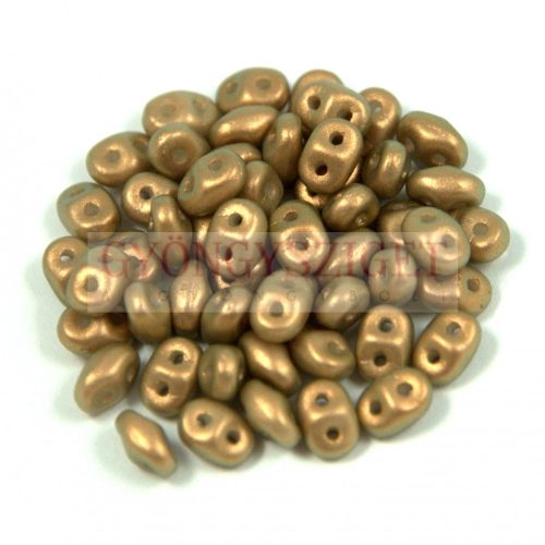 Superduo cseh préselt kétlyukú gyöngy - 2.5x5mm - powder golden shine