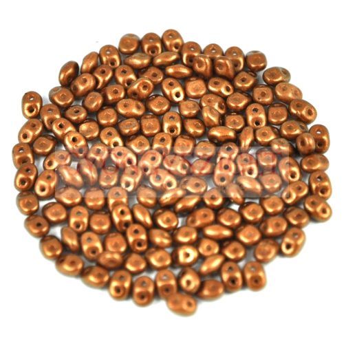 Superduo cseh préselt kétlyukú gyöngy - 2.5x5mm - chocolate golden shine
