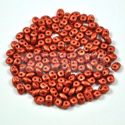 Superduo cseh préselt kétlyukú gyöngy - 2.5x5mm - polichrome metallic copper
