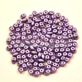   Superduo cseh préselt kétlyukú gyöngy - 2.5x5mm - polichrome metallic purple