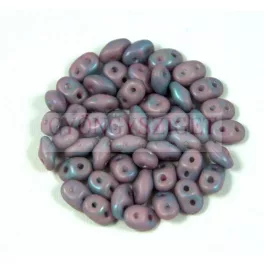   Superduo cseh préselt kétlyukú gyöngy - 2.5x5mm - white matte nebula