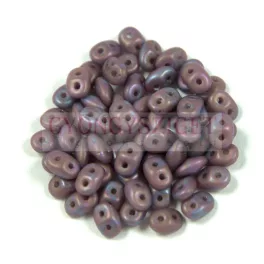   Superduo cseh préselt kétlyukú gyöngy - 2.5x5mm - violet matte nebula