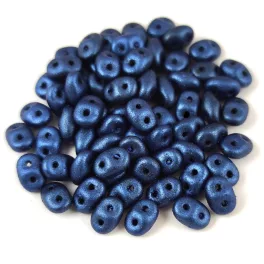   Superduo cseh préselt kétlyukú gyöngy - 2.5x5mm - Pastel Dark Blue