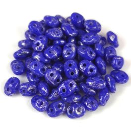   Superduo - cseh préselt kétlyukú gyöngy - Sapphire Rembrandt - 2.5x5mm