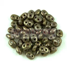   Superduo cseh préselt kétlyukú gyöngy - 2.5x5mm - violet brown senegal green