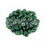 Superduo cseh préselt kétlyukú gyöngy - 2.5x5mm -  turquoise green red terracotta