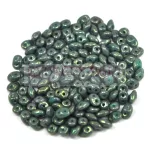 Superduo cseh préselt kétlyukú gyöngy - 2.5x5mm -  turquoise green red terracotta
