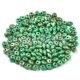 Superduo cseh préselt kétlyukú gyöngy - 2.5x5mm - turquoise green picasso