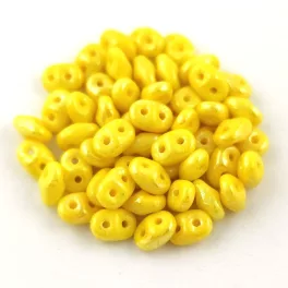   Superduo cseh préselt kétlyukú gyöngy - 2.5x5mm - Yellow Luster