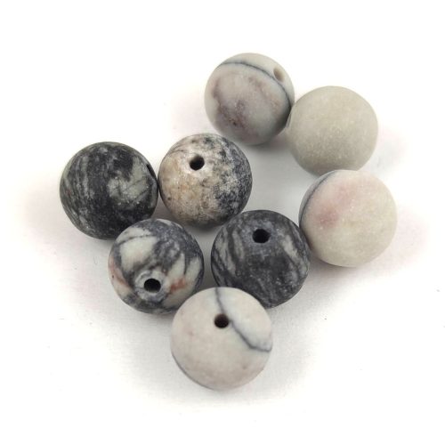 Silk Stone - round bead - matt - 8mm