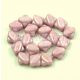 Silky Czech  2 Hole Glass Bead - White Pink Luster - 6x6mm