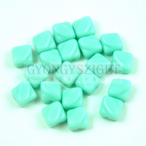 Silky gyöngy - Opaque Light Turquoise Green - 6x6mm