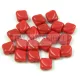 Silky Czech  2 Hole Glass Bead - Opaque Dark Red - 6x6mm
