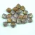 Silky Czech  2 Hole Glass Bead - Opaque Purple Brown Bronze Luster - 6x6mm