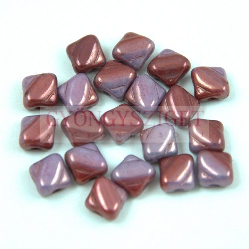 Silky gyöngy - Opaque Purple Vega Red Blend - 6x6mm
