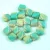 Silky Czech  2 Hole Glass Bead - Opaque Light Turquoise Beige Blend - 6x6mm