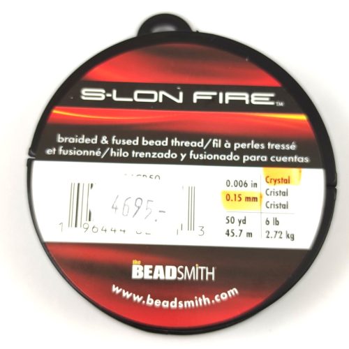 S-Lon Fire - Crystal - beading thread - 0.15mm (0.006 inch)
