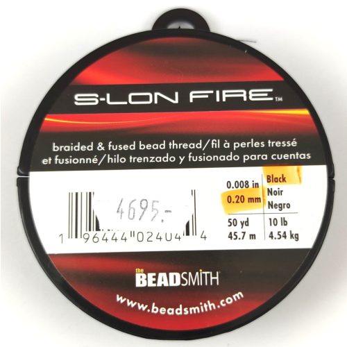S-Lon Fire - black - beading thread - 0.20mm (0.008 inch)