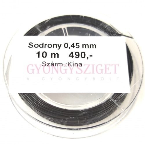 Sodrony - fekete - 0.45mm - 10m