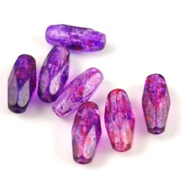   Spagetti - cseh csiszolt üveg gyöngy - Crystal Berry Blend - 11x5mm